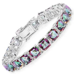 Genuine Rainbow Quartz .925 Sterling Silver Bracelet
