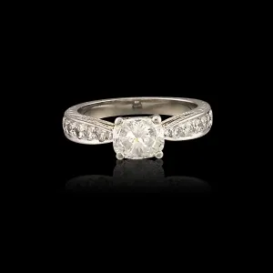 GIA 1.00 Carat Cushion Cut Diamond Platinum Ring