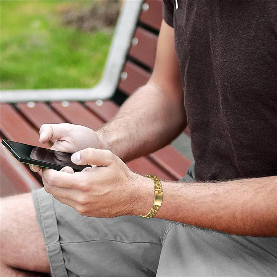 Gold Color Thick Stainless Steel Bracelet