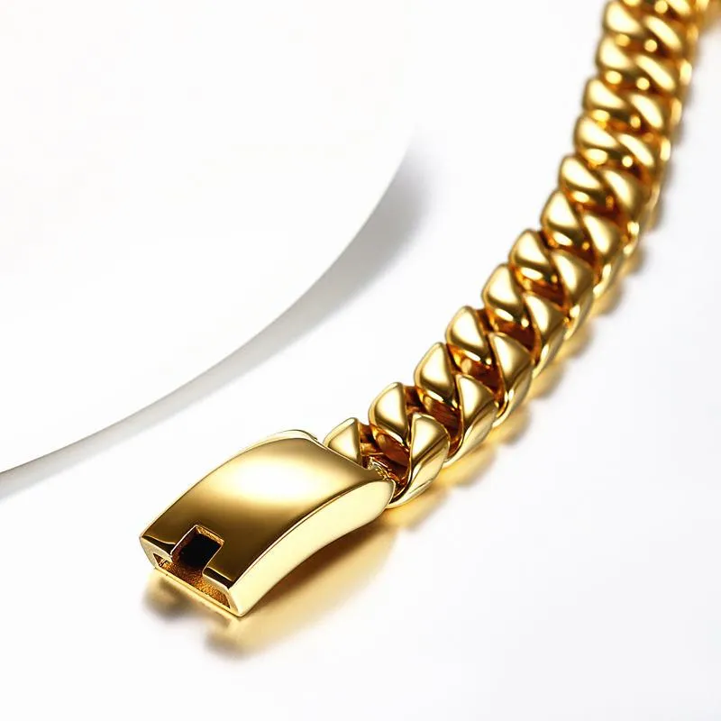 Gold Color Thick Stainless Steel Bracelet