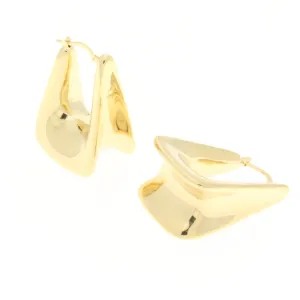 Gold Plated Large Rectangular Electroform Hoops 32x22x16mm