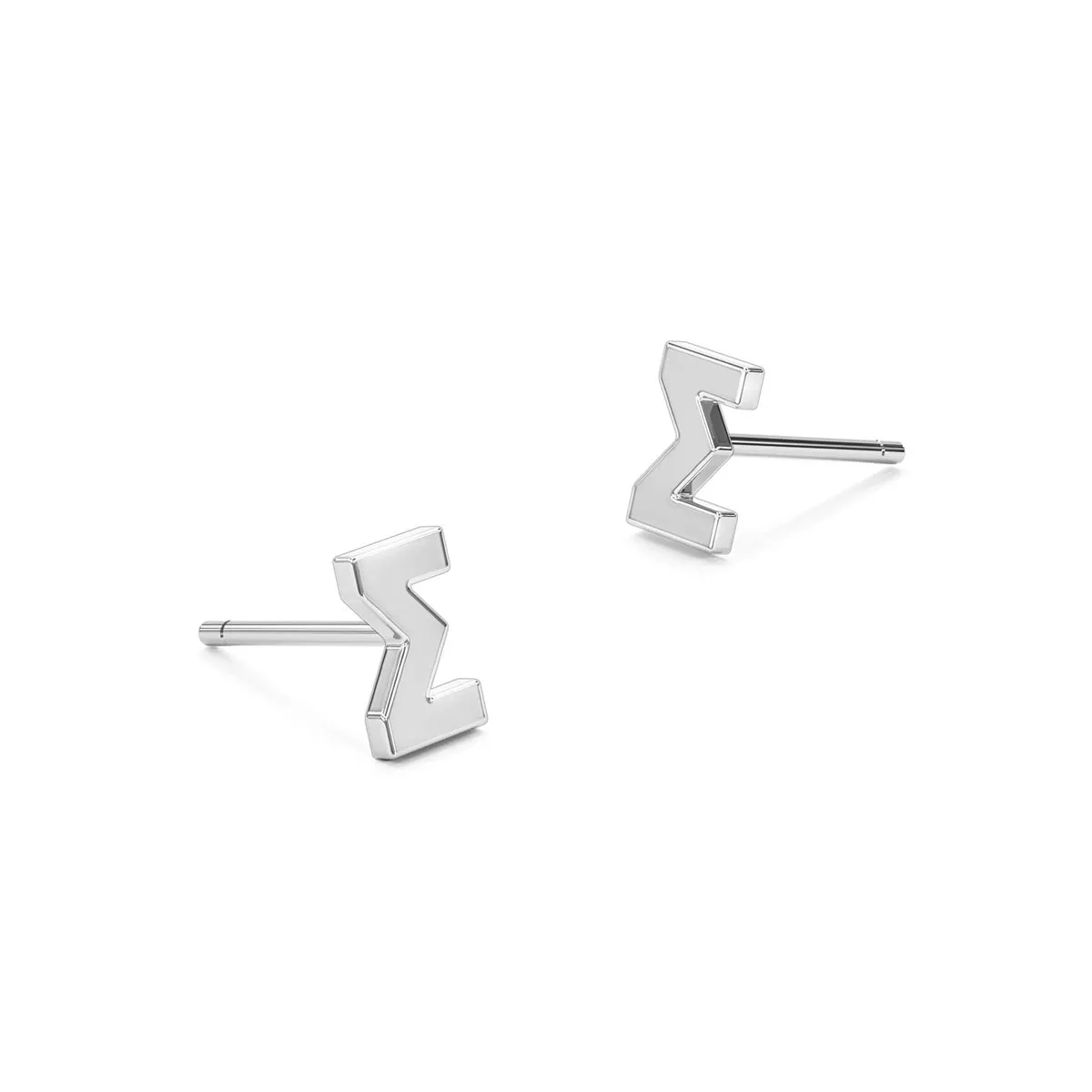 Greek Modern Initial Stud Earrings