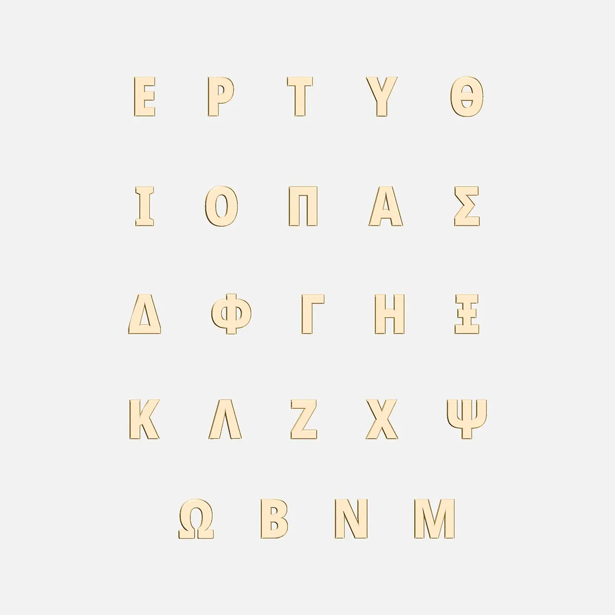 Greek Modern Initial Stud Earrings