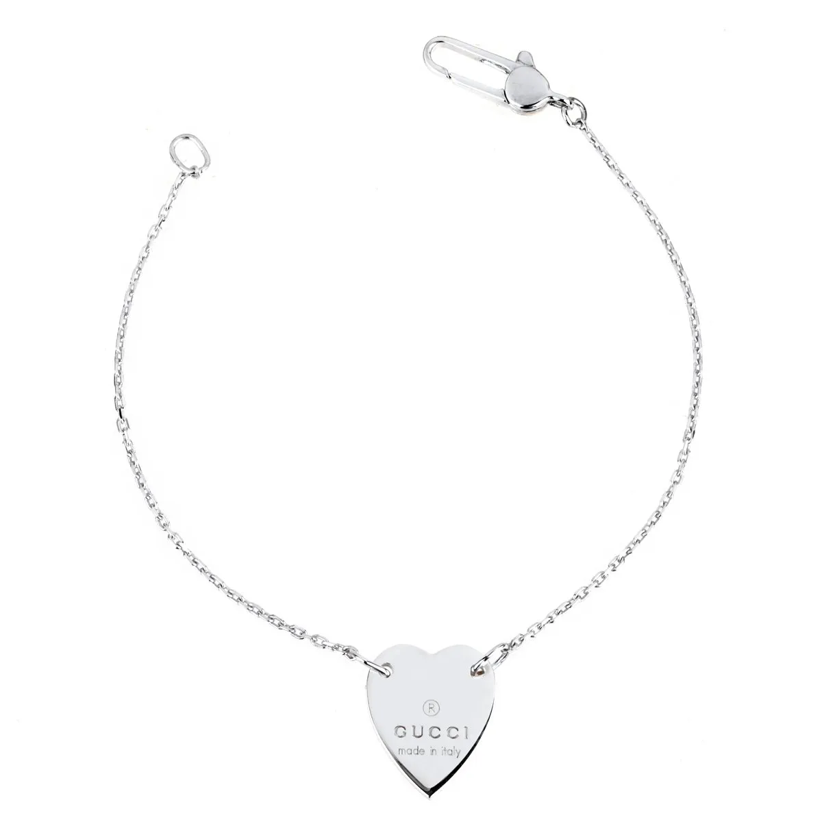 Gucci Heart Trademark Silver Bracelet