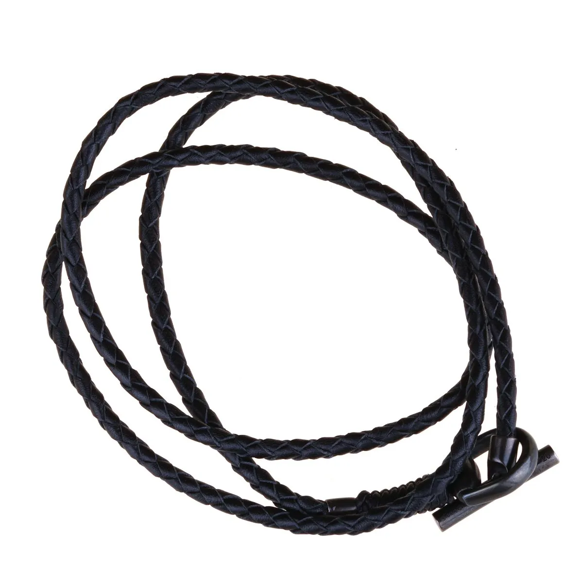 Gucci Leather Horsebit Burnished Silver Bracelet