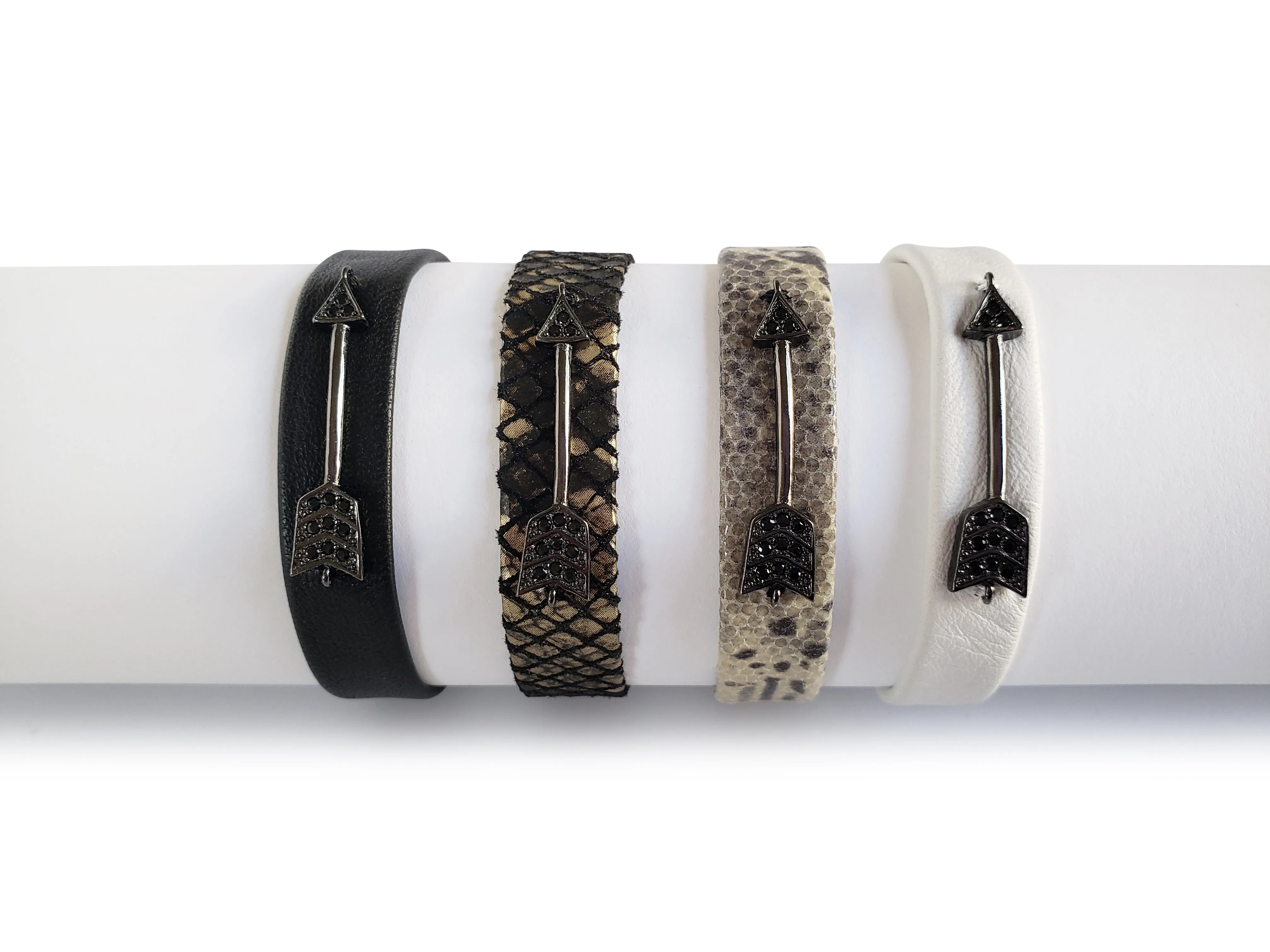 Gunmetal Micro Pave SZ Arrow Bracelet
