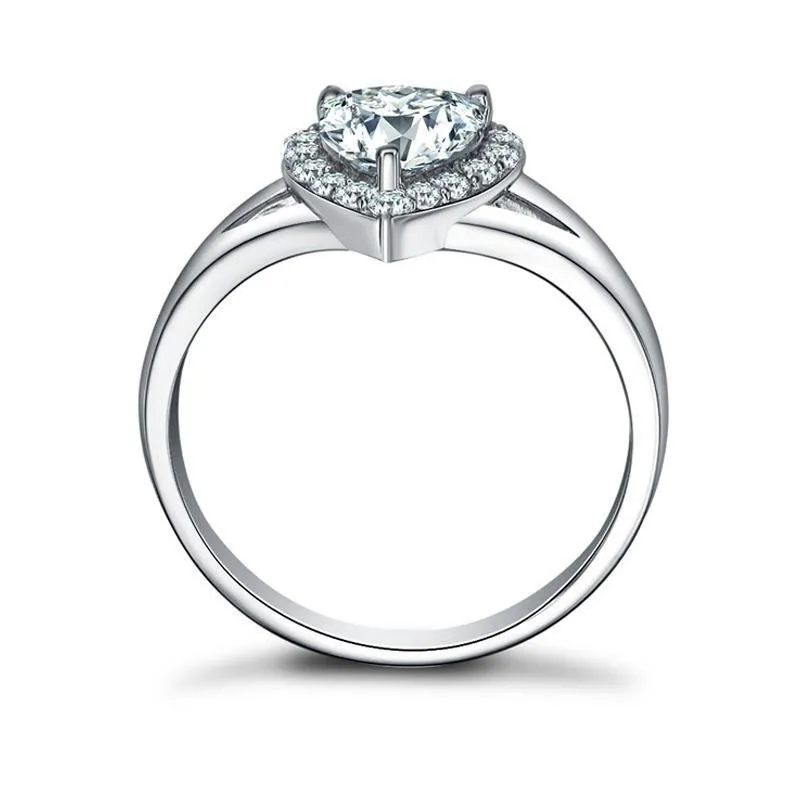 Heart Cut Halo Split Ring
