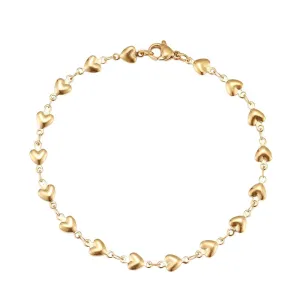 Heart Gold Chain Pendant Bracelet For Women Wedding Jewelry