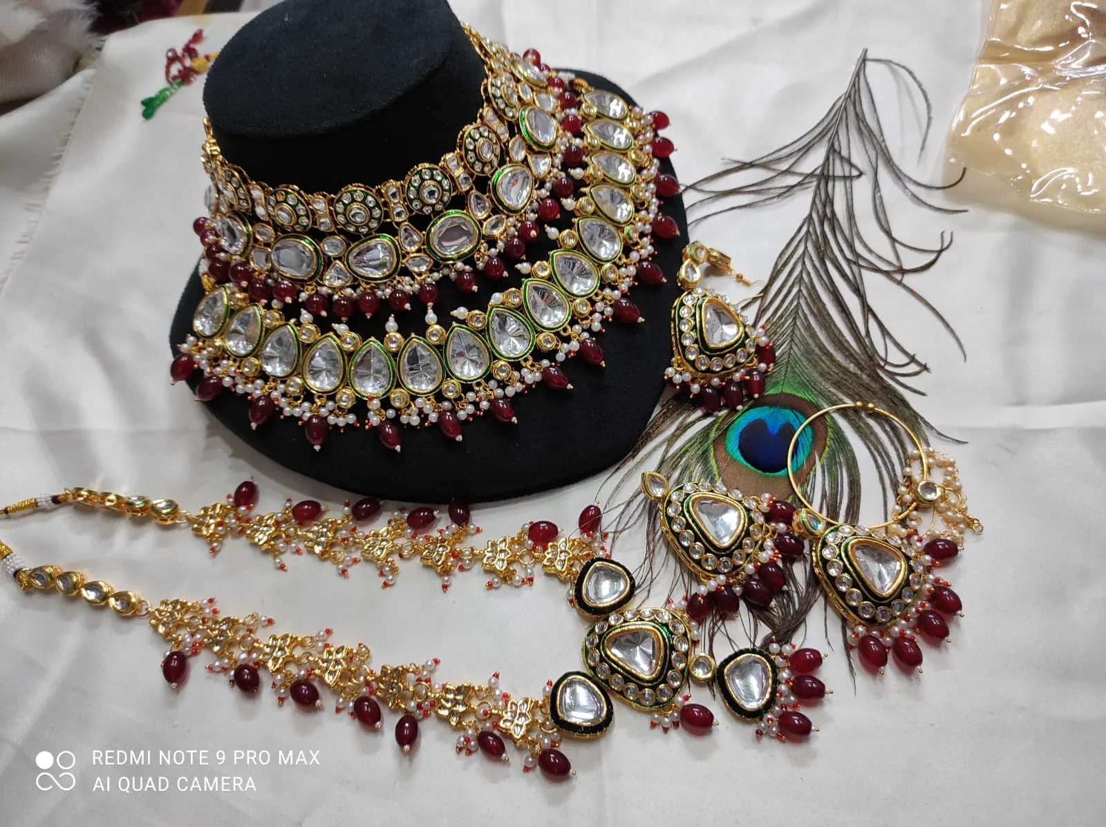 Heavy Kundan Jewellery Set With Choker & Long Necklace