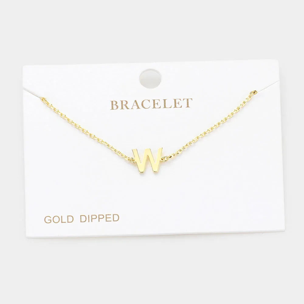 iLLASPARKZ -W- Gold Dipped Metal Monogram Charm Bracelet