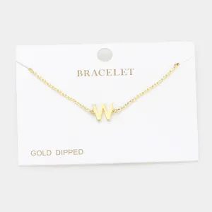 iLLASPARKZ -W- Gold Dipped Metal Monogram Charm Bracelet