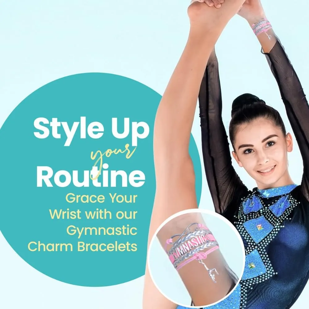Infinity Collection Gymnastics Bracelets For Girls- Adjustable Charm Bracelet Gymnastic Charm. Gymnastics Bracelet Gifts for Gymnasts, Teams & Coaches.