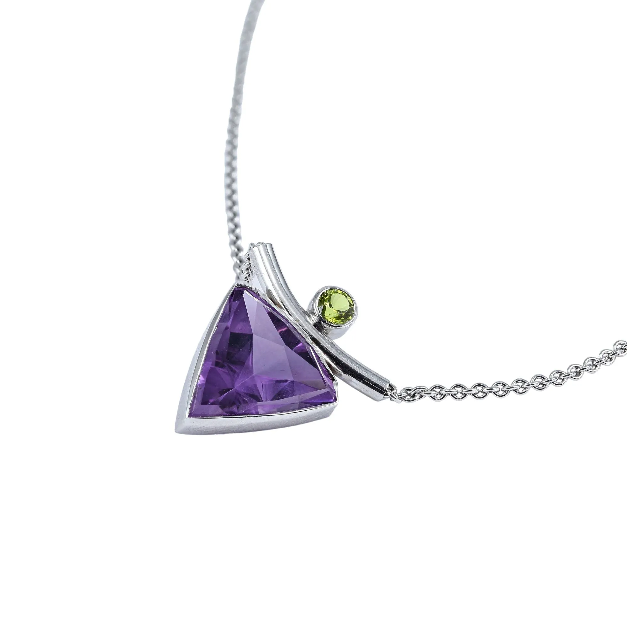 Jon Anderson 14kt white gold “pyramid-of-purple” amethyst pendant