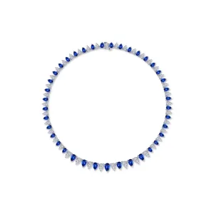 Lafonn 38 CTW Fancy Lab-Grown Sapphire Tennis Choker Necklace