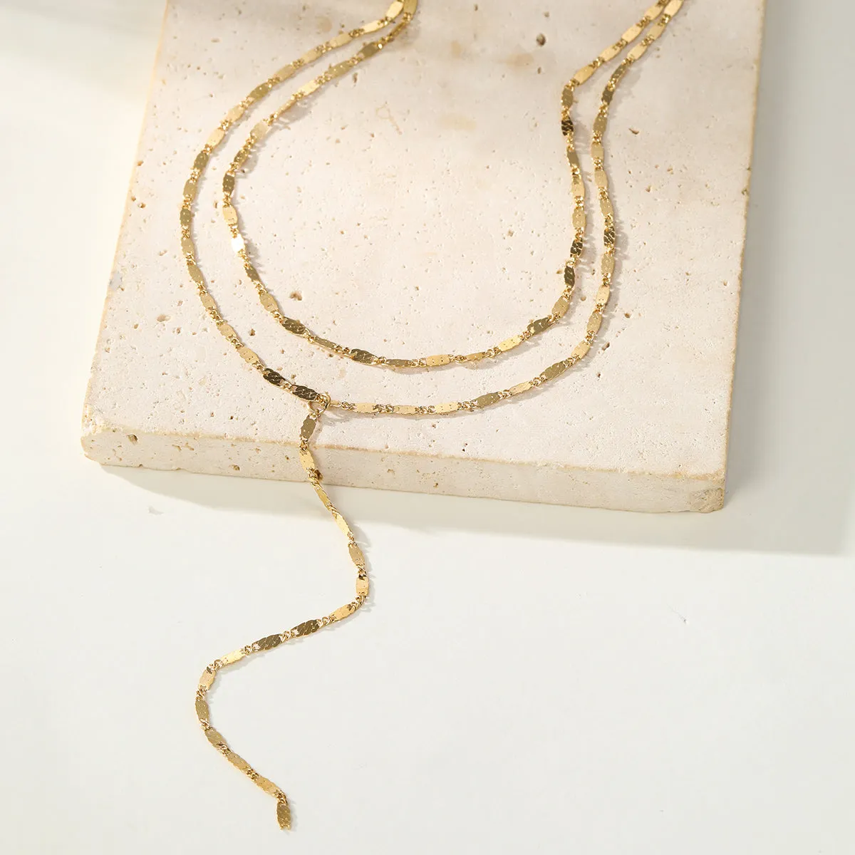 Layered Y Chain Necklace Waterproof