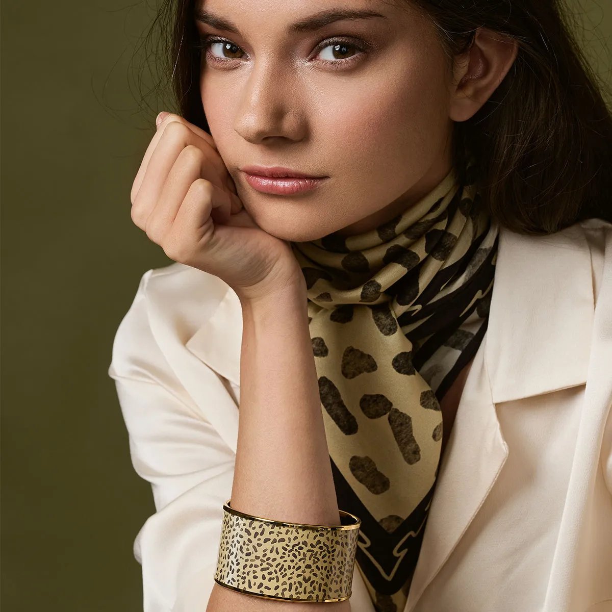 Leopard Print Silk Scarf