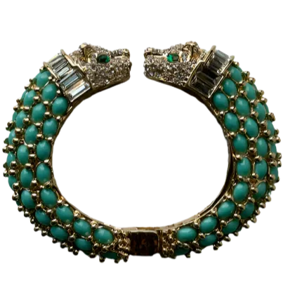 Light Blue Turquoise Double Panther Bracelet