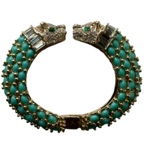Light Blue Turquoise Double Panther Bracelet