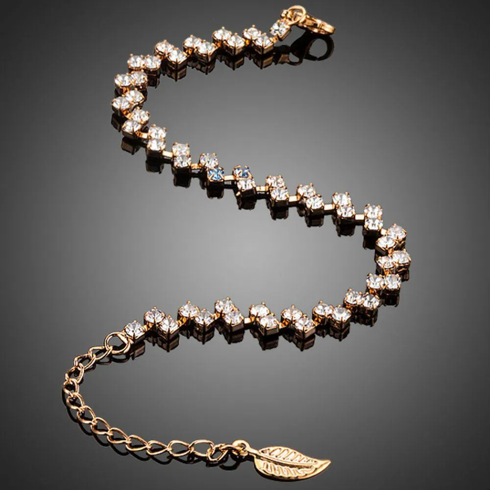 Lobster Cubic Zirconia Leaf Bracelet