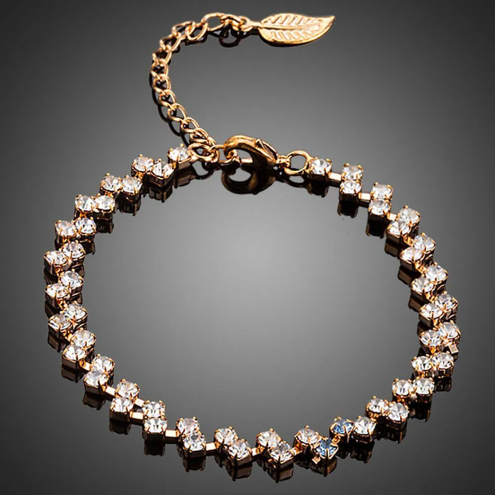 Lobster Cubic Zirconia Leaf Bracelet