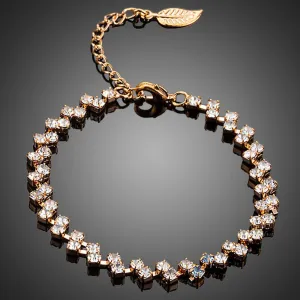 Lobster Cubic Zirconia Leaf Bracelet