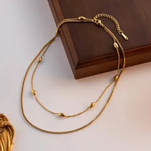 LOVCIA Gleaming Gold Empress Necklace - Elegant Fashion Jewelry for Women