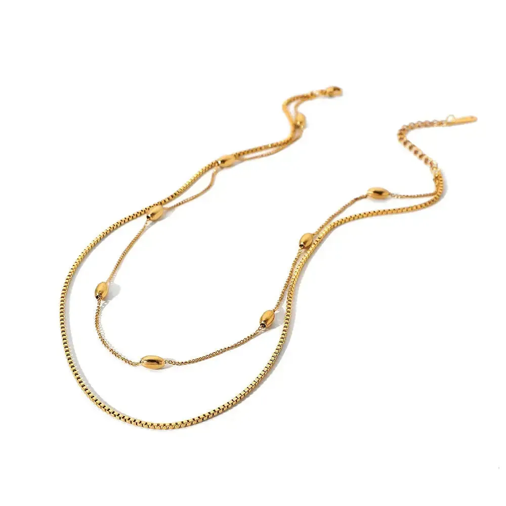 LOVCIA Gleaming Gold Empress Necklace - Elegant Fashion Jewelry for Women