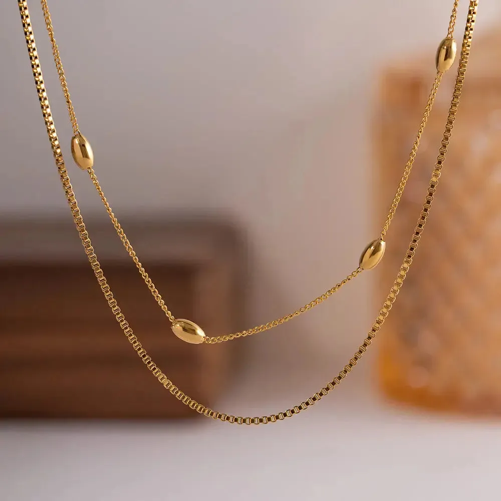 LOVCIA Gleaming Gold Empress Necklace - Elegant Fashion Jewelry for Women