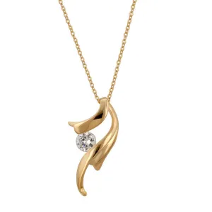 LOVCIA Jewelry Winged Elegance Solitaire Necklace