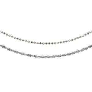 Lovely Layers Silver Bead & Silver Rope Necklaces