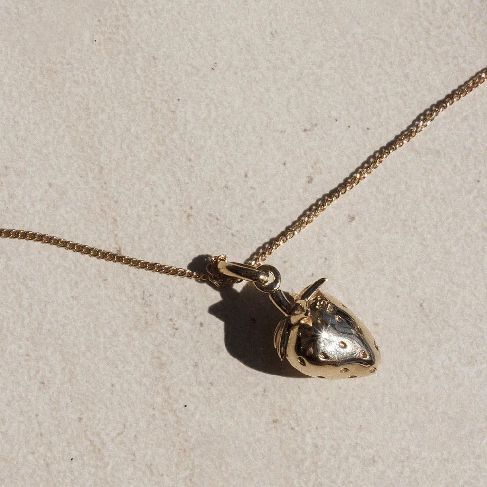 Meadowlark Strawberry Charm Necklace - Sterling Silver
