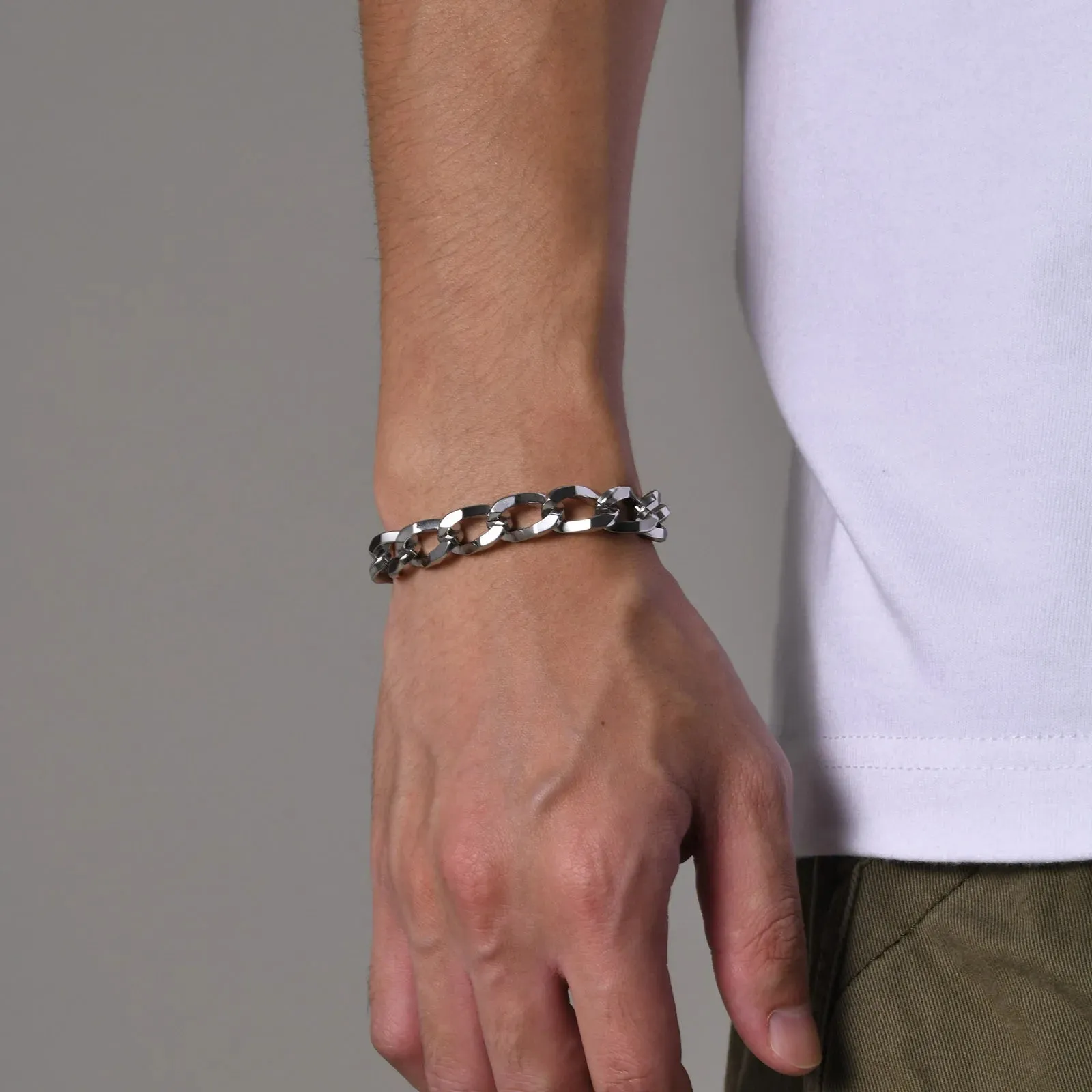 Mens 10MM Curb Chain Bracelets for Boys