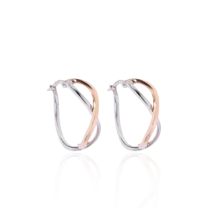 Modern 2-Tone Infinity Earrings