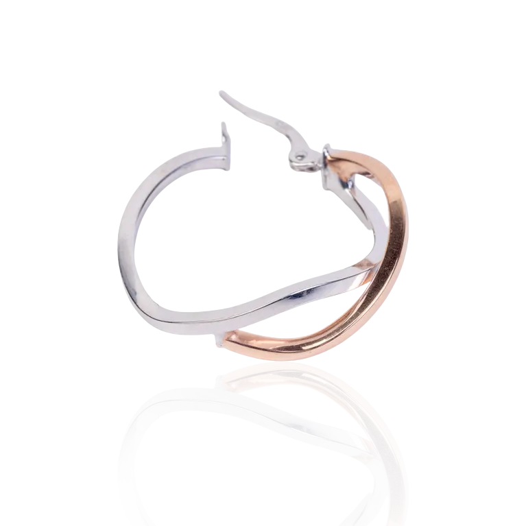 Modern 2-Tone Infinity Earrings
