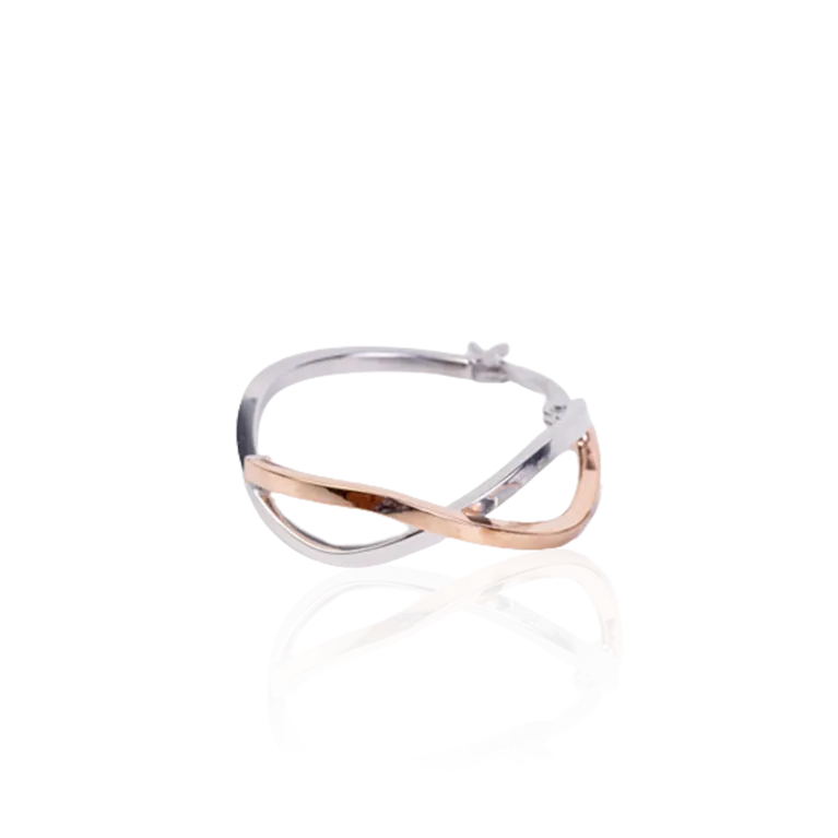 Modern 2-Tone Infinity Earrings