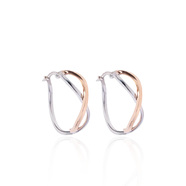 Modern 2-Tone Infinity Earrings