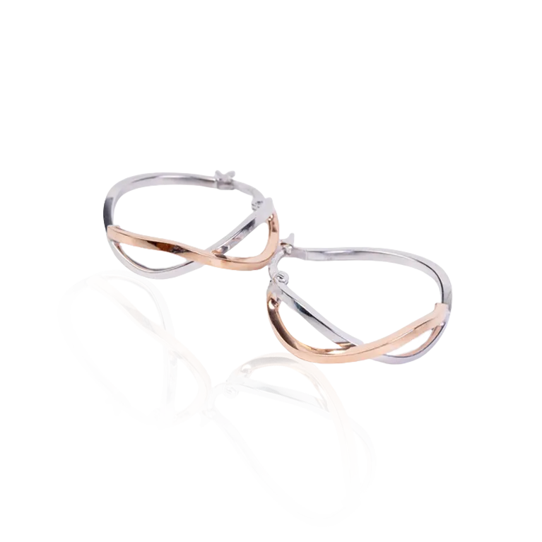 Modern 2-Tone Infinity Earrings