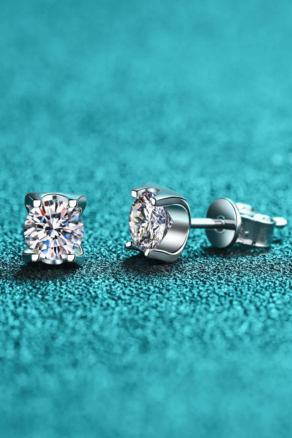 Modern Classic Minimalist 2 Carat Moissanite Stud Earrings