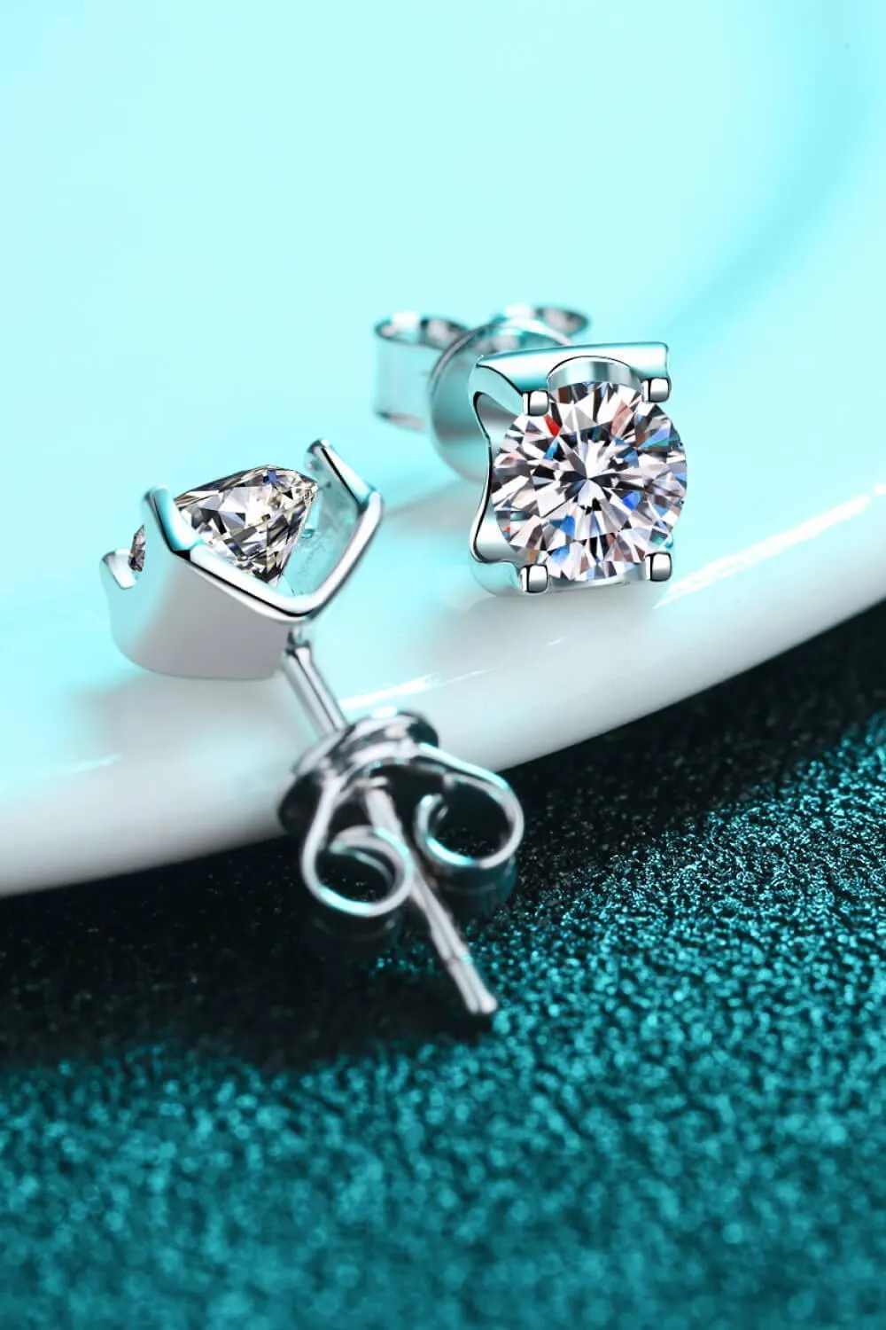 Modern Classic Minimalist 2 Carat Moissanite Stud Earrings