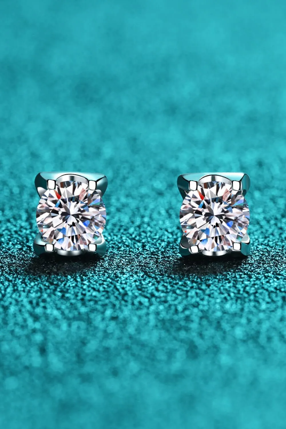 Modern Classic Minimalist 2 Carat Moissanite Stud Earrings
