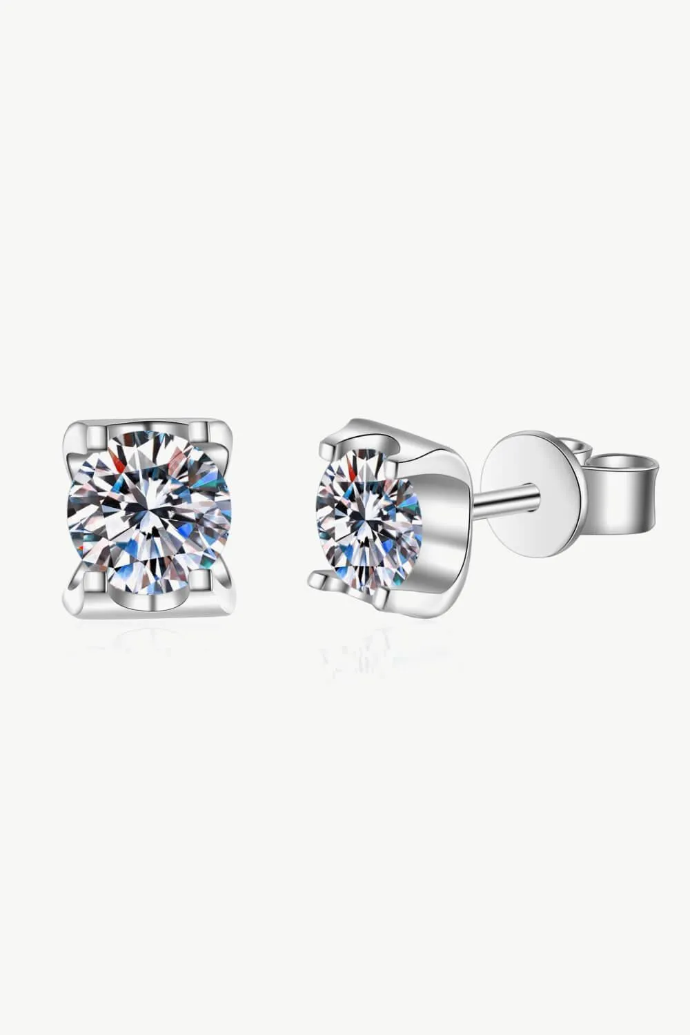 Modern Classic Minimalist 2 Carat Moissanite Stud Earrings