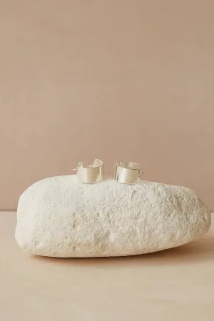 Modern Flat Hoop Earrings | Sterling Silver