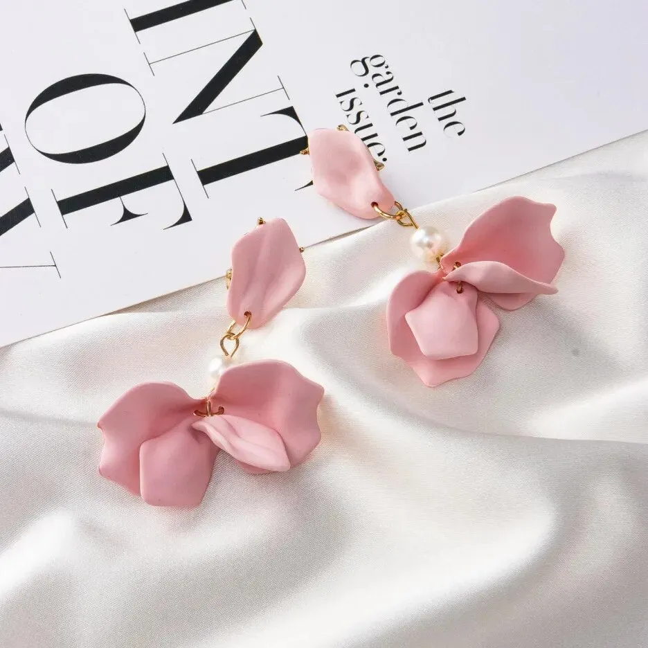 Modern Flower Clip-On Earrings