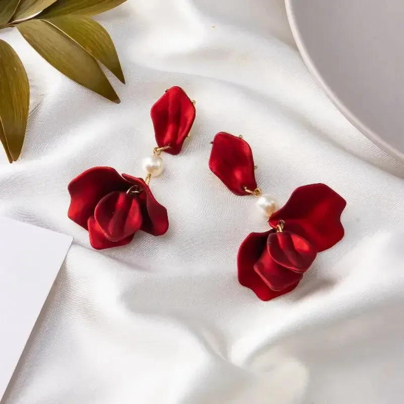 Modern Flower Clip-On Earrings