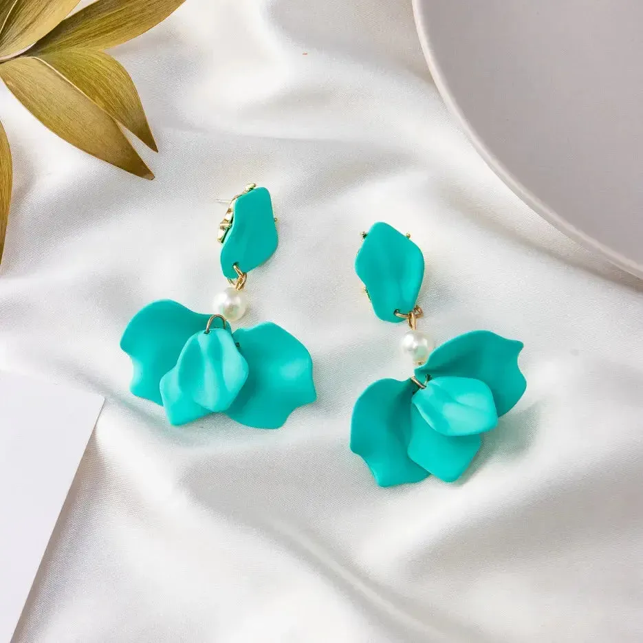Modern Flower Clip-On Earrings