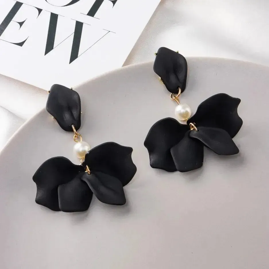Modern Flower Clip-On Earrings