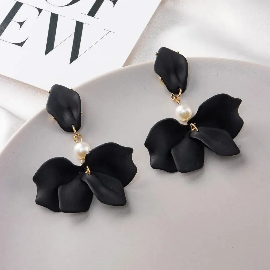 Modern Flower Clip-On Earrings
