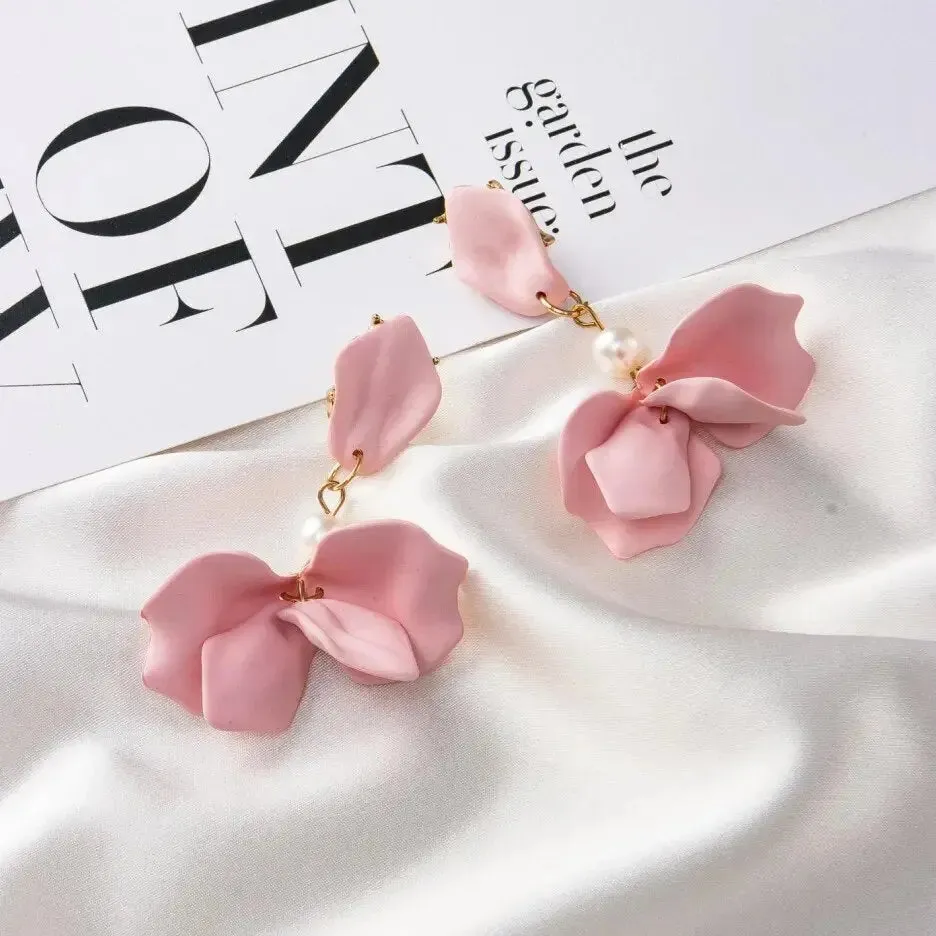 Modern Flower Clip-On Earrings