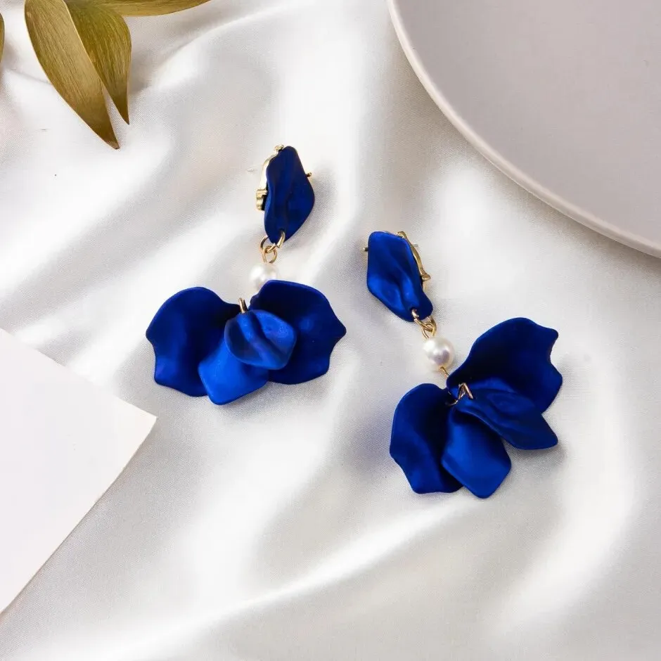 Modern Flower Clip-On Earrings