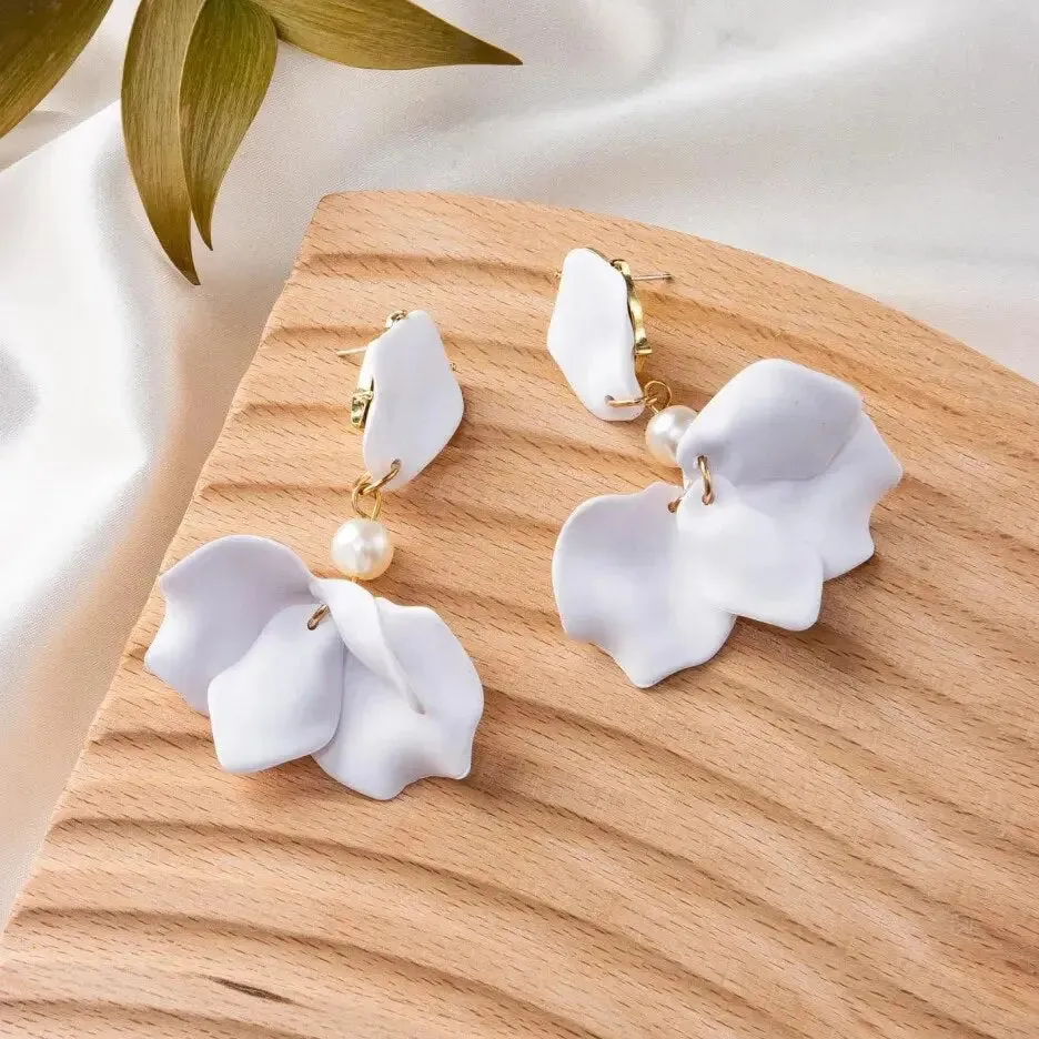 Modern Flower Clip-On Earrings